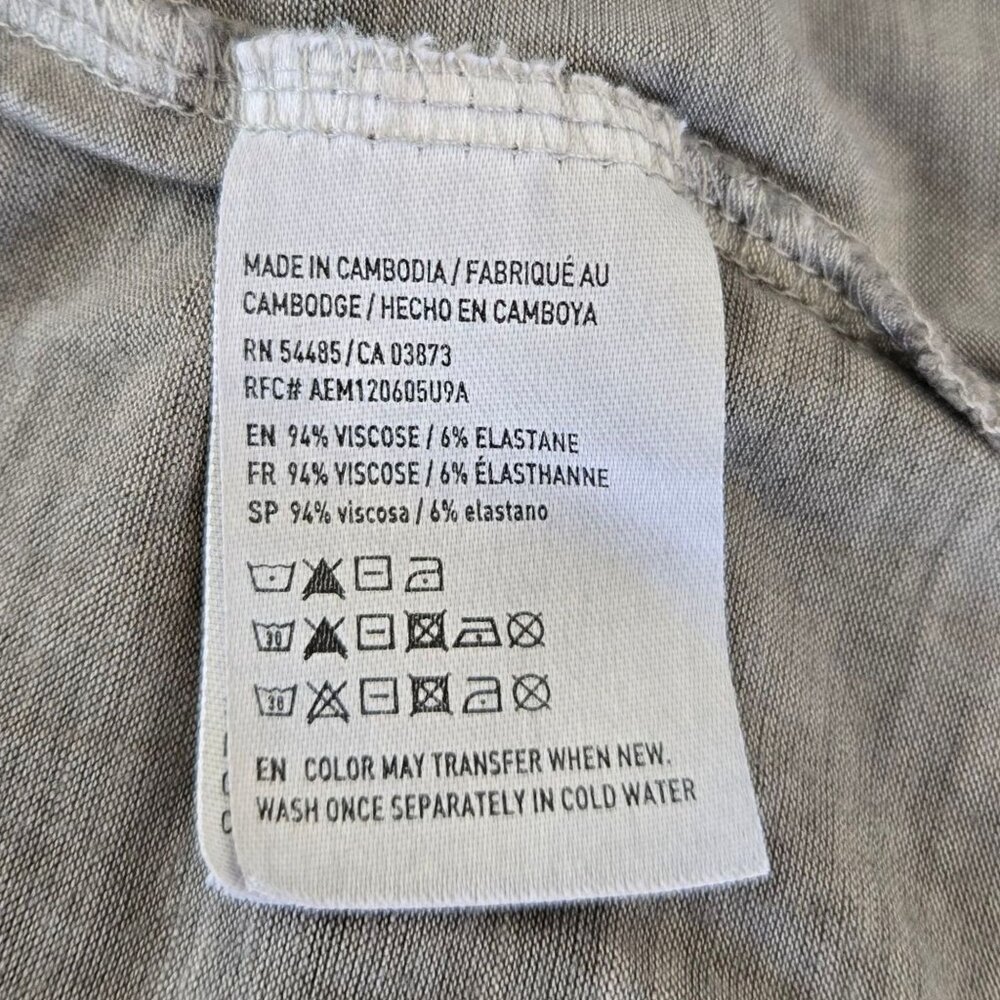 NWT American Eagle Outfitters Ruffle Off-Shoulder 3/4 Sleeve Top Gray Womens M - Picture 7 of 7